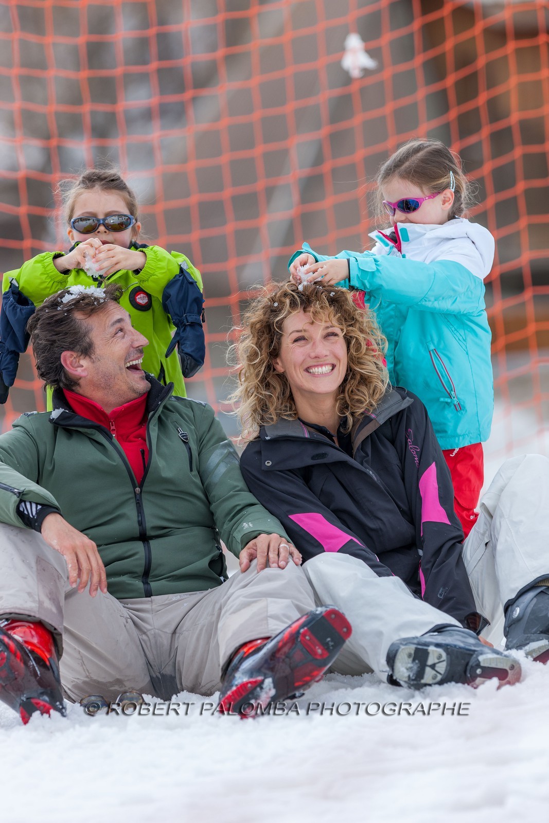 Famille à la neige